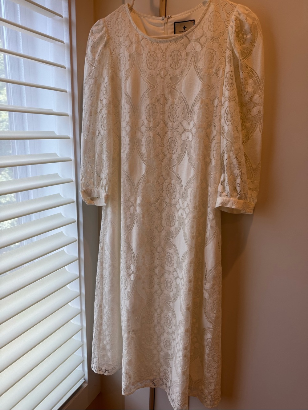 Tuckernuck White Lace-Trim Dress